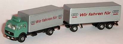 0327 WIKING MB Koffer Lastzug wir fahren für AUDI für Katalog 0327 WIKING MB Koffer Lastzug wir fahren für AUDI für Katalog