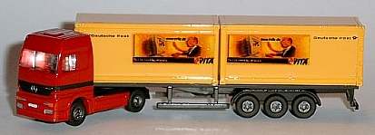 0432 WIKING MB Actros - Container Deitsche Post