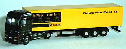 0521 WIKING MB Actros Koffer-Sattelzug Post Reklame