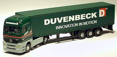 1060 MB Actros Gardinenplanen-Sattelzug Duvenbeck gr�n Internet