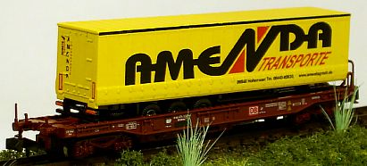 1224 Taschenwagen Gardinenplanen-Auflieger AMENDA gelb Internet