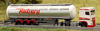 1454 HERPA DAF Tank-Sattelzug Rüberg silber Internet 1454 HERPA DAF Tank-Sattelzug Rüberg silber Internet