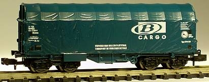 1500 ROCO Schiebeplanenwagen B-Cargo blaugr�n 1Version