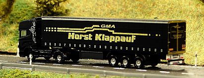1563 HERPA SCANIA Gardinenplanen-Sattelzug - Sondermodell GMA - Internet 1563 HERPA SCANIA Gardinenplanen-Sattelzug - Sondermodell GMA - Internet