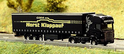 1563 HERPA SCANIA Gardinenplanen-Sattelzug - Sondermodell GMA vorn Seite - Internet 1563 HERPA SCANIA Gardinenplanen-Sattelzug - Sondermodell GMA vorn Seite - Internet