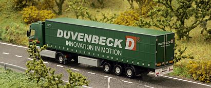 1700 lackieren und beschriften -- HERPA - MB Actros Gardinenplanen-Sattelzug - Duvenbeck - hinten - internet