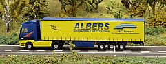1701 lackieren und beschriften -- HERPA - MB Actros Gardinenplanen-Sattelzug - ALBERS - links - 40