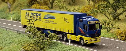 1701 lackieren und beschriften -- HERPA - MB Actros Gardinenplanen-Sattelzug - ALBERS - vorn - Internet 1701 lackieren und beschriften -- HERPA - MB Actros Gardinenplanen-Sattelzug - ALBERS - vorn - Internet