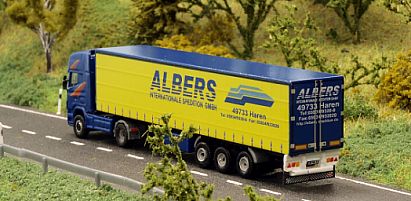 1703 lackieren und beschriften -- HERPA - SCANIA Gardinenplanen-Sattelzug - ALBERS - hinten - Internet 1703 lackieren und beschriften -- HERPA - SCANIA Gardinenplanen-Sattelzug - ALBERS - hinten - Internet