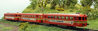 1713 MINITRIX 12980-12981 AKN SchienenbussVT798 mit Beiwagen VS798 und VB 798 - Seite -vorn - Internet