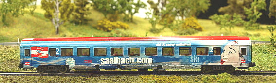 1950 Roco Spur N 24468 Schnellzugwagen 2.kl. - Bpmz - �BB Wagen mit Saalbach Skicircus - Seite 1  - Internet gross