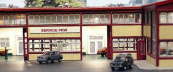 5 fertige Halle  PKW ge�ffnete Schiebetore